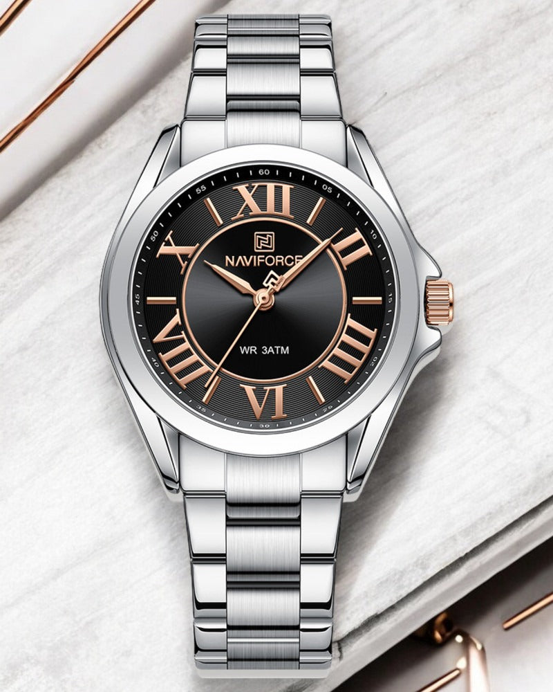 Naviforce NF5037 S.B. Stylish & Trendy New Fashionable Stainless Steel Bracelet / Wrist Watch For Women